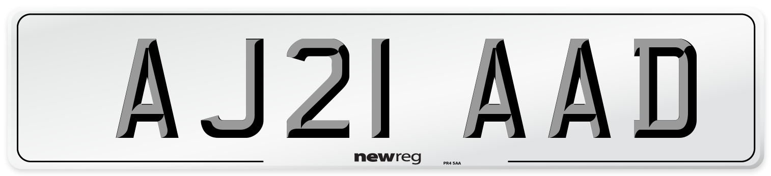 AJ21 AAD Number Plate from New Reg